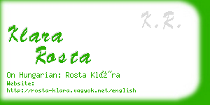 klara rosta business card